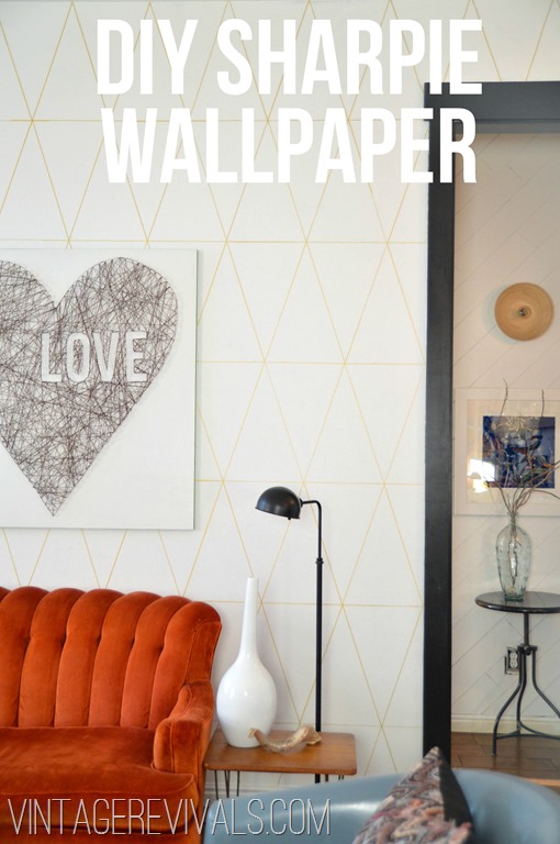 DIY Sharpie Wallpaper Tutorial @ Vintage Revivals[7]